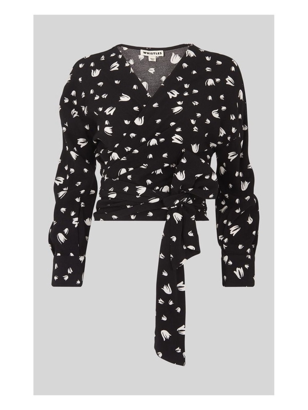 WHISTLES Serena Mini Tulip Wrap Top